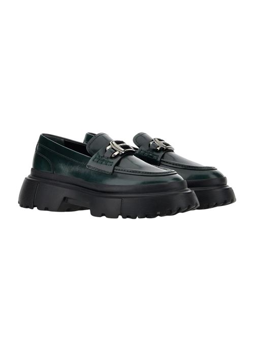 Mocassino Donna verde con H in metallo HOGAN | HXW6290EP20AKTT819